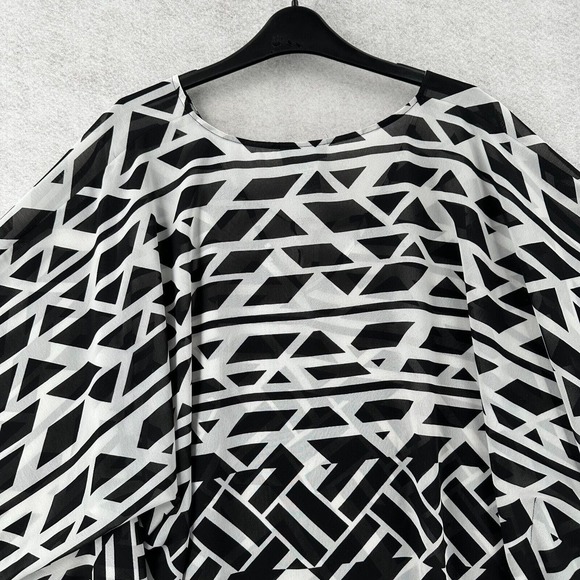 Catherines Plus Poncho Top Shirt Womens 0X/1X Blouse Short Sleeve Boho - Picture 9 of 15